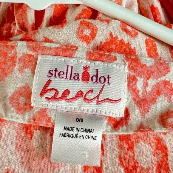 Stella And Dot Beach Cover Up Womens one size Tunic Cotton Tunic Bom Bom Boho - Picture 7 of 8